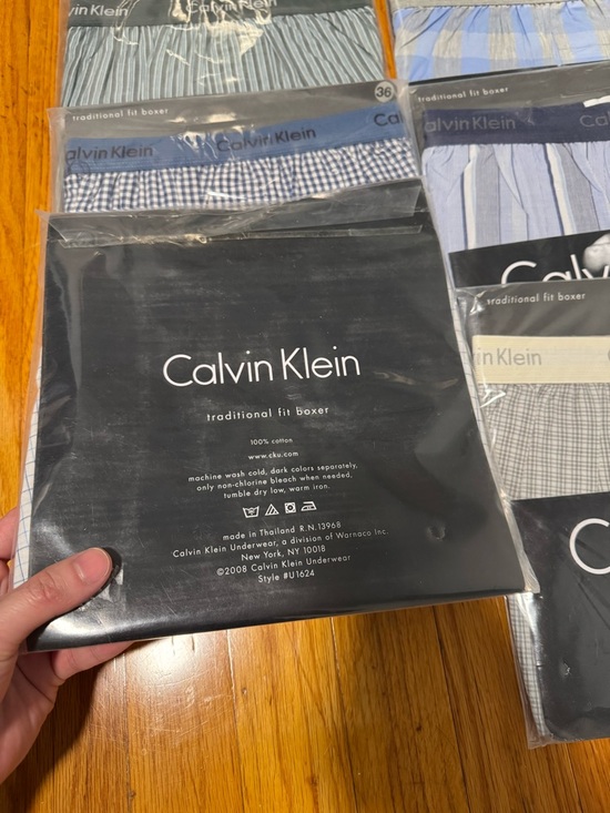 Vtg Lot Of 6 Calvin Klein Traditional Fit Boxer Shorts Cotton Size 36 90's NOS - Picture 6 of 13